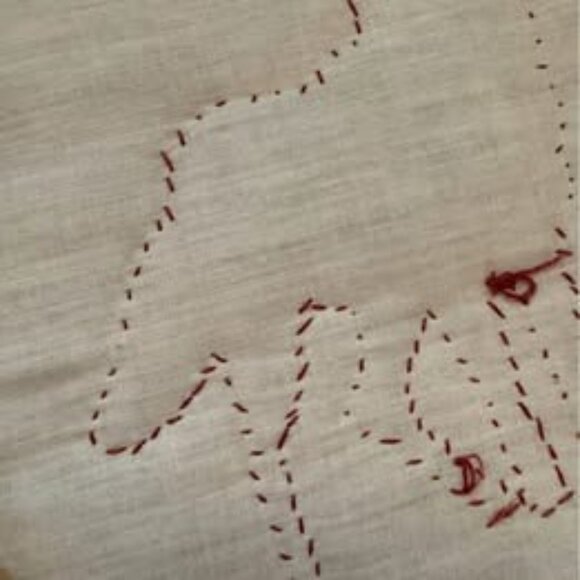 Vintage Fabric Wall Art Pair – Wolves Scene & Quilted Starburst - Picture 8 of 10